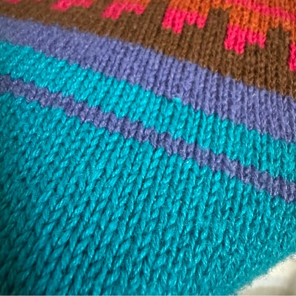 Vintage Carol Little Southwestern Aztec Cardigan | Oversized L/XL Knit Cotton - Picture 9 of 12